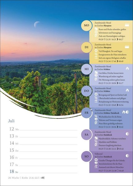 Produktbild: Mondkalender Wochenkalender 2027 - 53 Wochenbl&auml;tter mit praktischen Tipps f&uuml;r jeden Tag