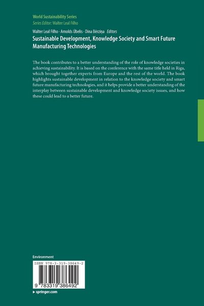 Produktbild: Sustainable Development, Knowledge Society and Smart Future Manufacturing Technologies