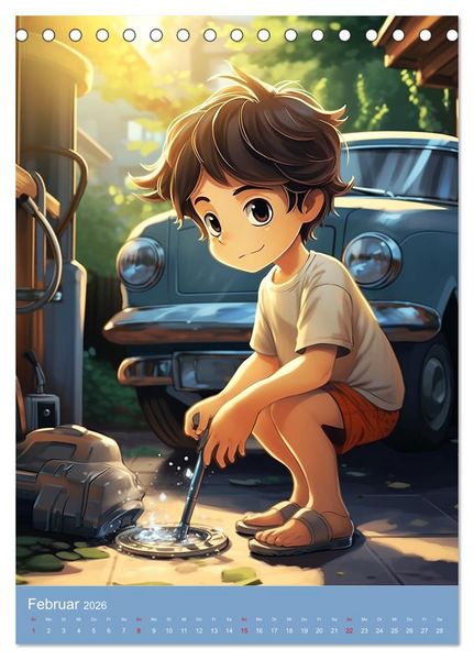 Produktbild: Manga-Boys. Die Abenteuer liebenswerter Jungs (Tischkalender 2026 DIN A5 hoch), CALVENDO Monatskalender