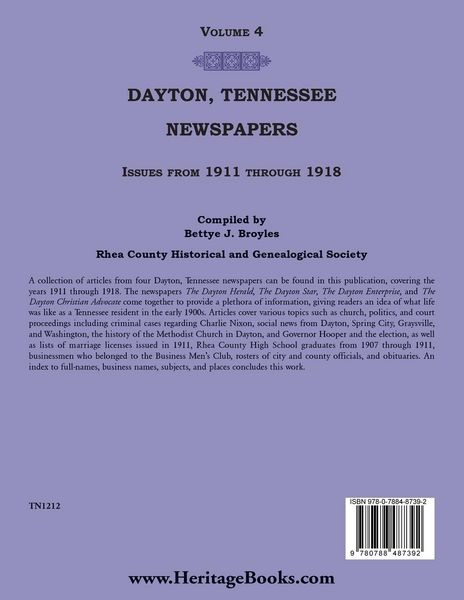 Produktbild: Dayton, Tennessee, Newspapers Issues from 1911-1918, Volume 4