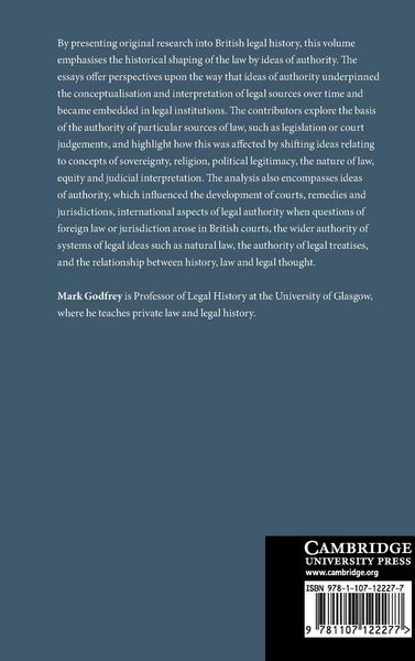Produktbild: Law and Authority in British Legal History, 1200-1900