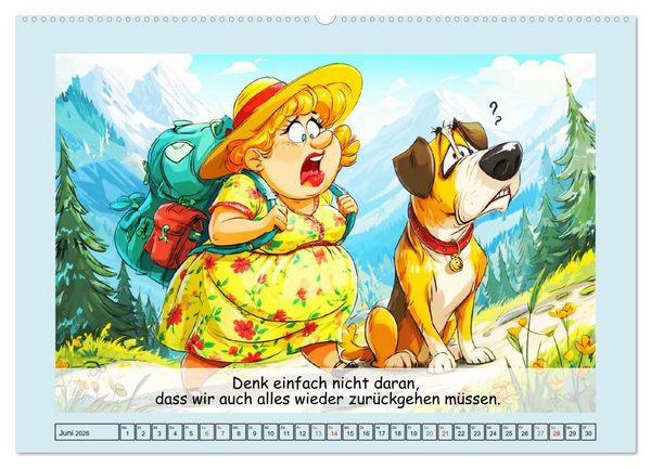 Produktbild: Frauchen und Hund. Witzige Cartoons vom t&auml;glichen Chaos (Wandkalender 2026 DIN A2 quer), CALVENDO Monatskalender
