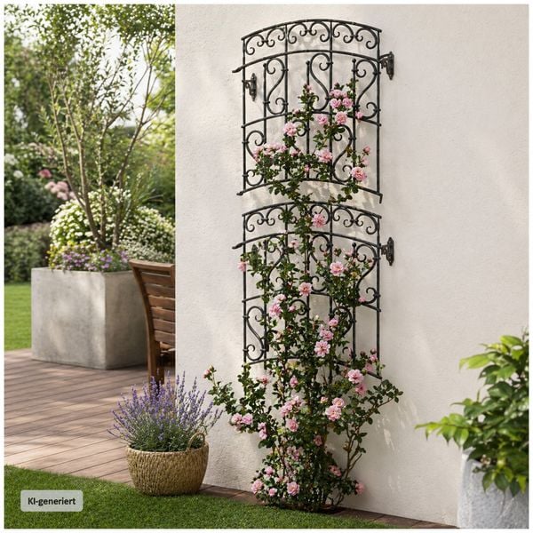 Produktbild: HTI-Living Rankgitter mit Ornamenten Nessa Schwarz Rankgitter mit Ornamenten Nessa Schwarz