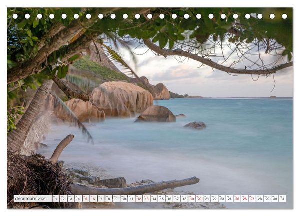Produktbild: Seychelles - Des &icirc;les de r&ecirc;ve dans l'oc&eacute;an Indien (Calendrier de bureau 2026 DIN A5 vertical), CALVENDO calendrier mensuel