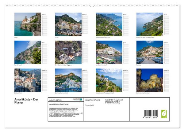 Produktbild: Amalfik&uuml;ste - Der Planer (hochwertiger Premium Wandkalender 2026 DIN A2 quer), Kunstdruck in Hochglanz