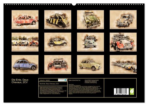 Produktbild: Die Ente, Deux Chevaux, 2CV (hochwertiger Premium Wandkalender 2026 DIN A2 quer), Kunstdruck in Hochglanz