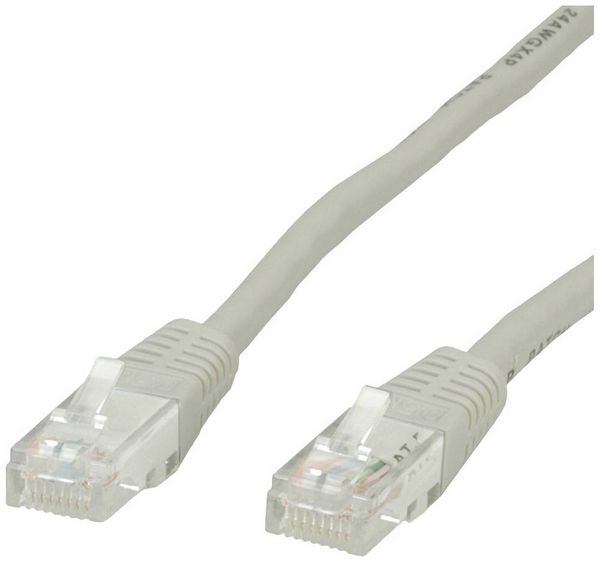 Produktbild: Value 21.99.0910 RJ45 Patchkabel CAT 6 U/UTP 10.00m Grau 1St.