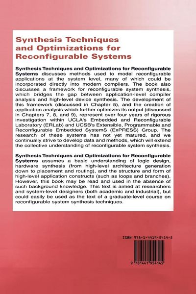 Produktbild: Synthesis Techniques and Optimizations for Reconfigurable Systems