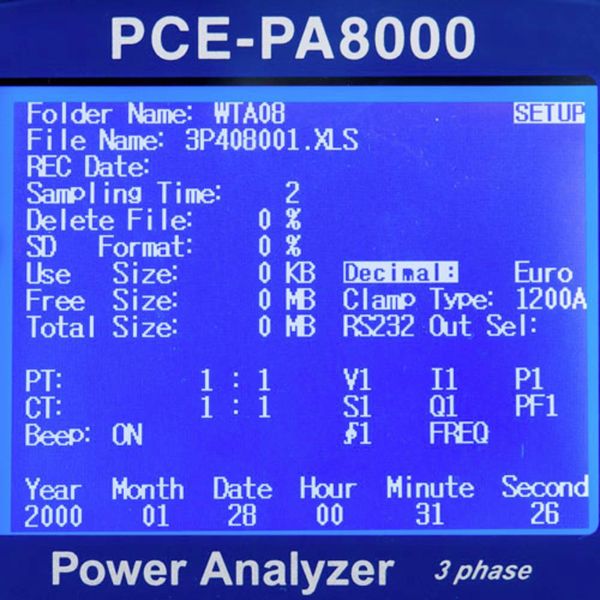 Produktbild: PCE Instruments PCE-PA 8000 Netz-Analyseger&auml;t