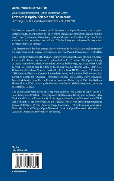Produktbild: Advances in Optical Science and Engineering