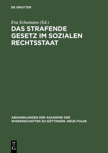 Produktbild: Das strafende Gesetz im sozialen Rechtsstaat