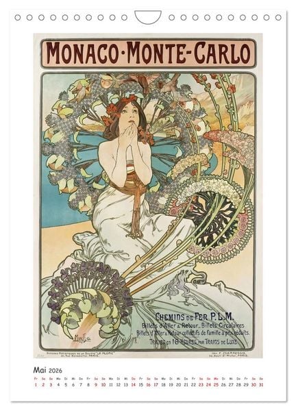Produktbild: Alfons Mucha - Eine Hommage in zw&ouml;lf Monaten (Wandkalender 2026 DIN A4 hoch), CALVENDO Monatskalender