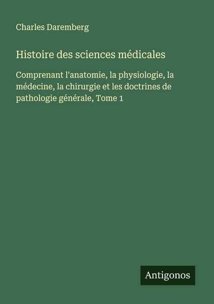 Produktbild: Histoire des sciences m&eacute;dicales