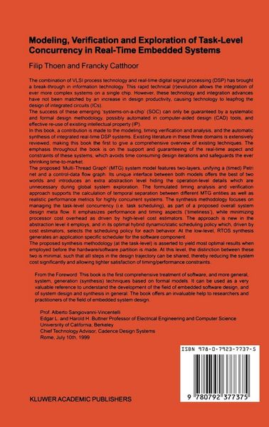 Produktbild: Modeling, Verification and Exploration of Task-Level Concurrency in Real-Time Embedded Systems