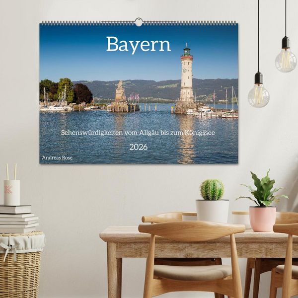 Produktbild: Bayern - Sehensw&uuml;rdigkeiten vom Allg&auml;u bis zum K&ouml;nigssee (Wandkalender 2026 DIN A2 quer), CALVENDO Monatskalender