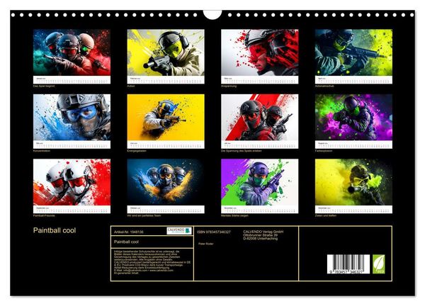 Produktbild: Paintball cool (Wandkalender 2026 DIN A3 quer), CALVENDO Monatskalender