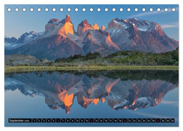 Produktbild: Patagonien und Feuerland (Tischkalender 2026 DIN A5 quer), CALVENDO Monatskalender