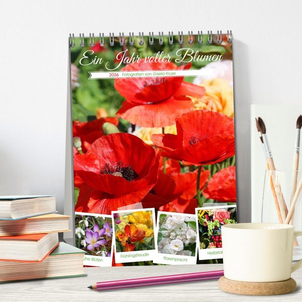 Produktbild: Ein Jahr voller Blumen (Tischkalender 2026 DIN A5 hoch), CALVENDO Monatskalender