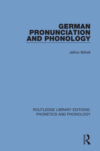 Produktbild: German Pronunciation and Phonology