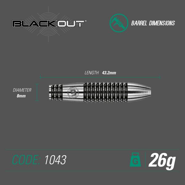 Produktbild: Winmau 7096.02 - Steeldart Winmau Blackout 1043-26g