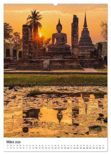 Produktbild: Buddhas im Gl&uuml;ck (hochwertiger Premium Wandkalender 2026 DIN A2 hoch), Kunstdruck in Hochglanz