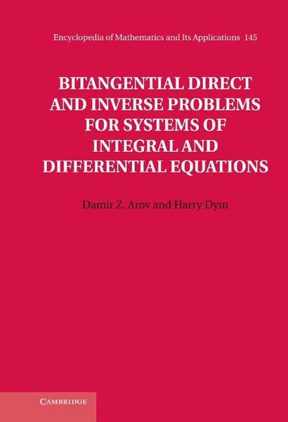 Produktbild: Bitangential Direct and Inverse Problems for Systems of Integral and Differential Equations