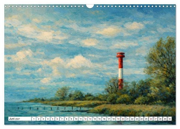 Produktbild: Leuchtt&uuml;rme an der Elbe - von Hamburg bis zur Elbm&uuml;ndung (Wandkalender 2027 DIN A3 quer), CALVENDO Monatskalender