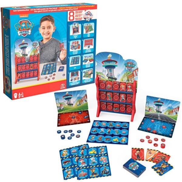 Spin Master Games - Paw Patrol: Games HQ - Spielesammlung mit 8 spaßigen Kinderspielklassikern für 2-4 Fellfreunde ab 4 Jahren