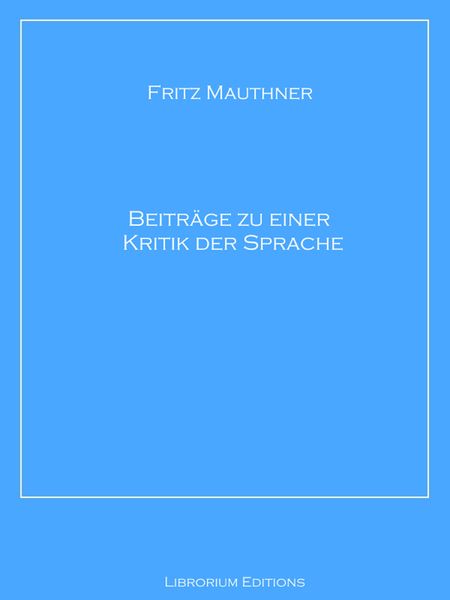 Produktbild: Beitr&auml;ge zu einer Kritik der Sprache