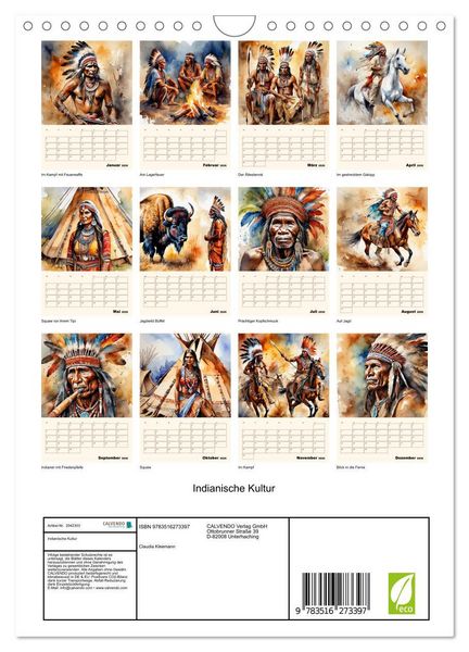Produktbild: Indianische Kultur (Wandkalender 2026 DIN A4 hoch), CALVENDO Monatskalender