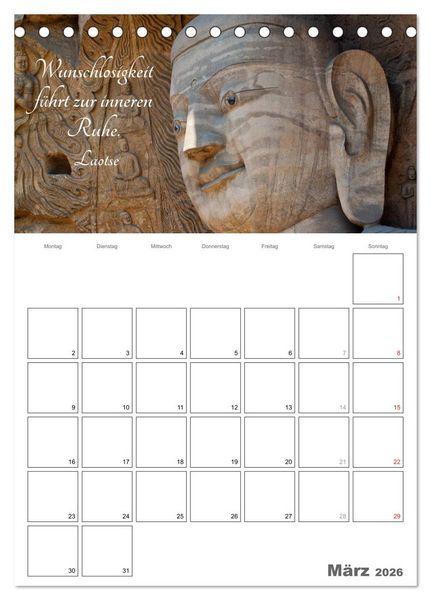 Produktbild: Harmonie und Freude Buddhistische Weisheiten 2026 (Tischkalender 2026 DIN A5 hoch), CALVENDO Monatskalender