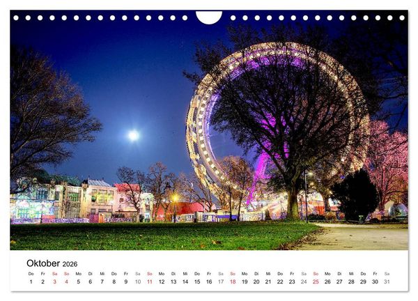Produktbild: Wien nach Sonnenuntergang (Wandkalender 2026 DIN A4 quer), CALVENDO Monatskalender
