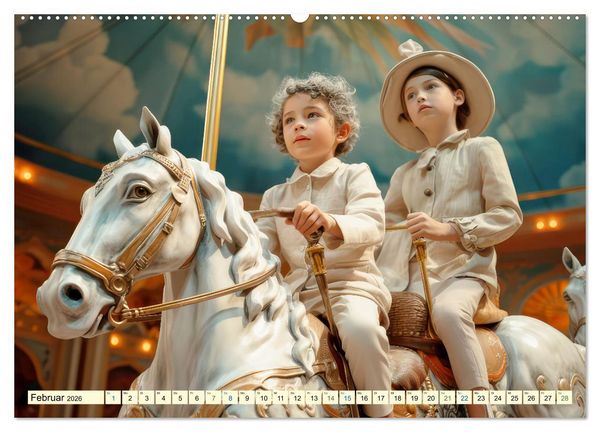 Produktbild: Karussell Nostalgie fr&uuml;her und heute (hochwertiger Premium Wandkalender 2026 DIN A2 quer), Kunstdruck in Hochglanz