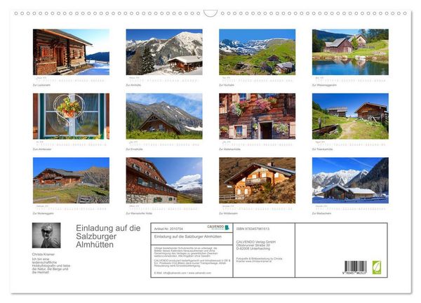 Produktbild: Einladung auf die Salzburger Almh&uuml;tten (Wandkalender 2026 DIN A2 quer), CALVENDO Monatskalender