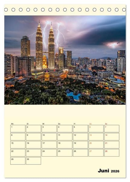 Produktbild: Metropolen im Gewitter (Tischkalender 2026 DIN A5 hoch), CALVENDO Monatskalender