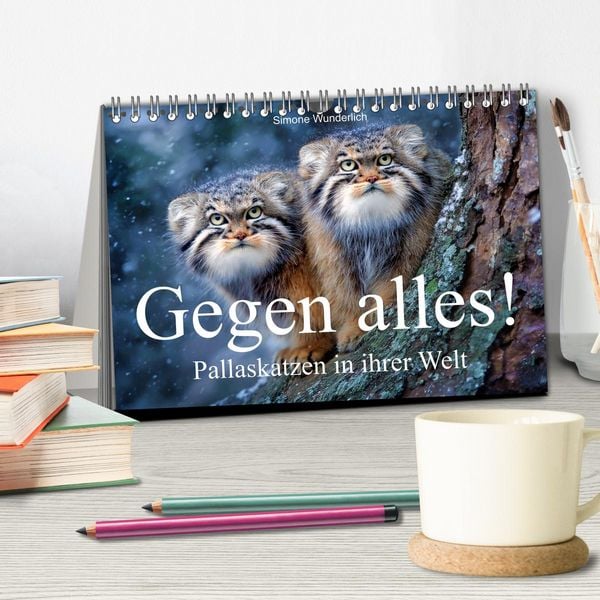 Produktbild: Gegen alles! - Pallaskatzen in ihrer Welt (Tischkalender 2027 DIN A5 quer), CALVENDO Monatskalender