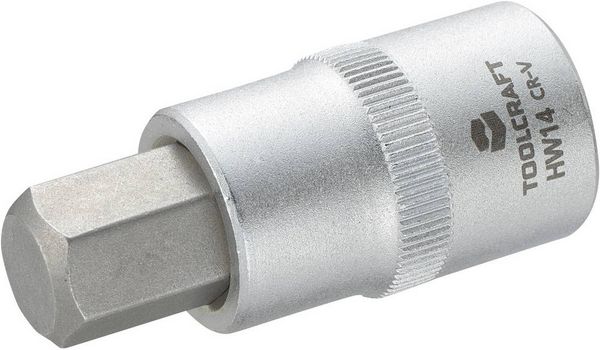 Produktbild: TOOLCRAFT 816161 Innen-Sechskant Steckschl&uuml;ssel-Bit-Einsatz 14mm 1/2\" (12.5 mm)