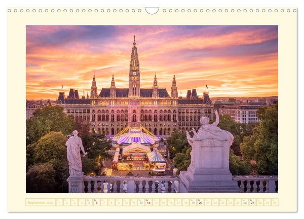 Produktbild: An der sch&ouml;nen blauen Donau - Ein Spaziergang in Wien (Wandkalender 2026 DIN A3 quer), CALVENDO Monatskalender