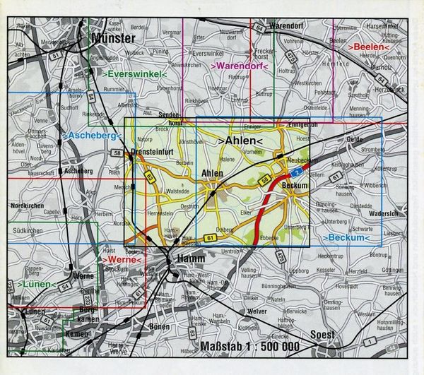 Produktbild: Ahlen, KVplan, Radkarte/Wanderkarte/Stadtplan, 1:25.000 / 1:15.000 / 1:7.500