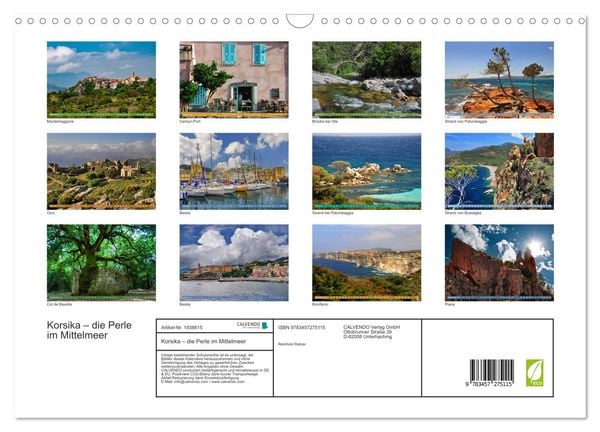 Produktbild: Korsika &ndash; die Perle im Mittelmeer (Wandkalender 2026 DIN A3 quer), CALVENDO Monatskalender