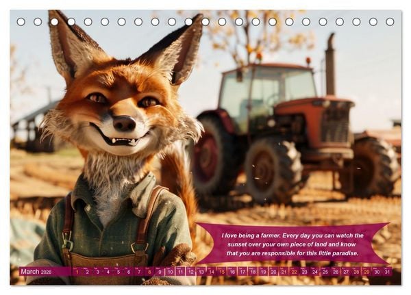 Produktbild: Funny charming animals as farmers (Desk Calendar 2026 DIN A5 landscape), CALVENDO 12 Month DeskCalendar