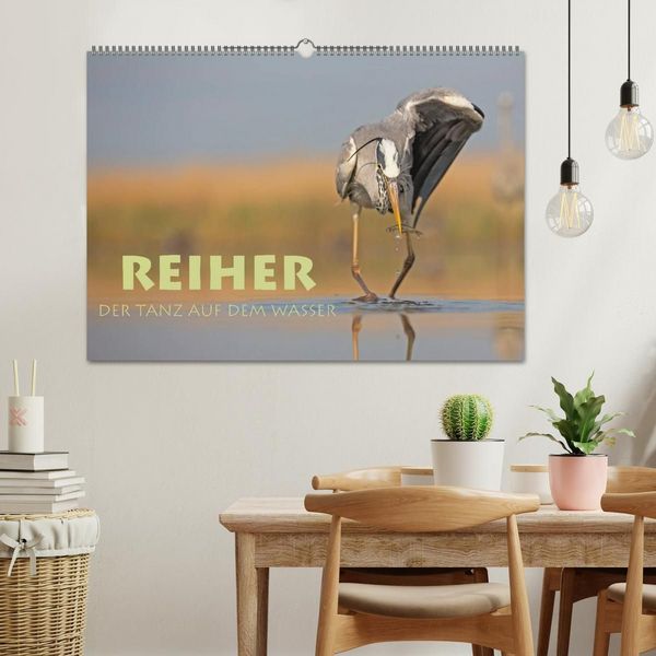 Produktbild: Reiher - Der Tanz auf dem Wasser (Wandkalender 2027 DIN A2 quer), CALVENDO Monatskalender