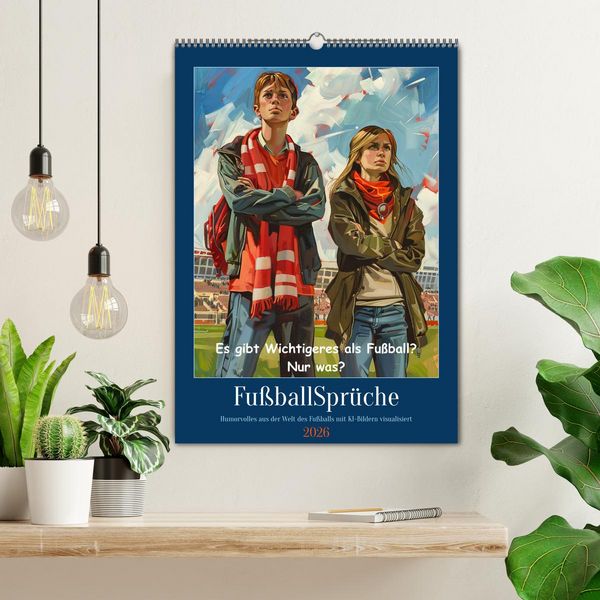 Produktbild: Fu&szlig;ballspr&uuml;che (Wandkalender 2026 DIN A2 hoch), CALVENDO Monatskalender