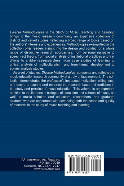 Produktbild: Diverse Methodologies in the Study of Music Teaching and Learning (PB)