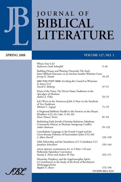 Produktbild: Journal of Biblical Literature, Spring 2008