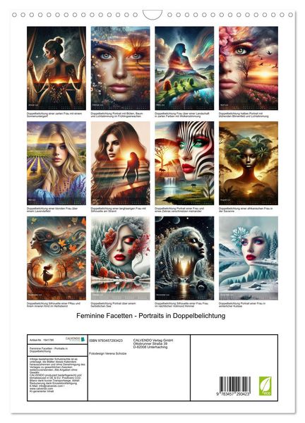 Produktbild: Feminine Facetten - Portraits in Doppelbelichtung (Wandkalender 2026 DIN A3 hoch), CALVENDO Monatskalender