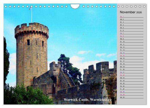 Produktbild: Englands bezaubernde Burgen, Schl&ouml;sser und mehr (Wandkalender 2026 DIN A4 quer), CALVENDO Monatskalender