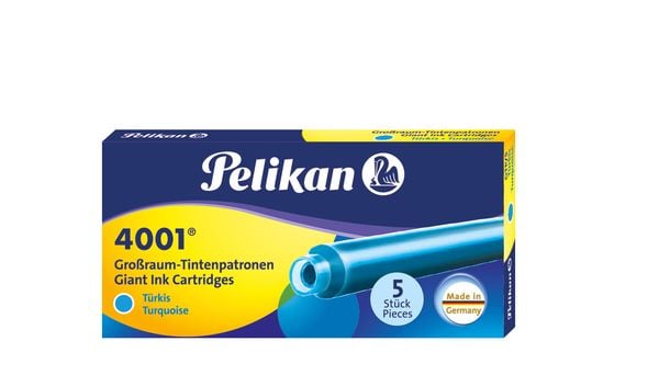 Pelikan Tintenpatronen 4001 5er Set Großraum-Patronen Türkis