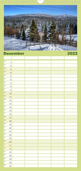 Produktbild: Harz Landschaften - Familienplaner hoch (Wandkalender 2022 , 21 cm x 45 cm, hoch)