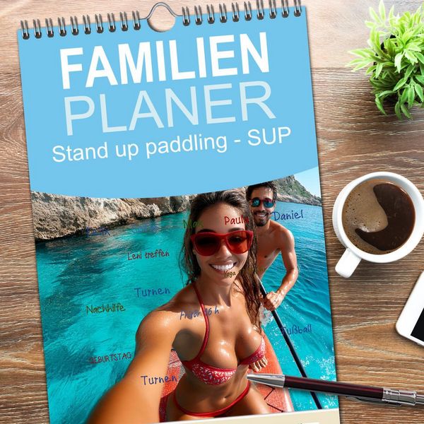 Produktbild: Familienplaner 2026 - Stand up paddling - SUP mit 5 Spalten (Wandkalender, 21 x 45 cm) CALVENDO